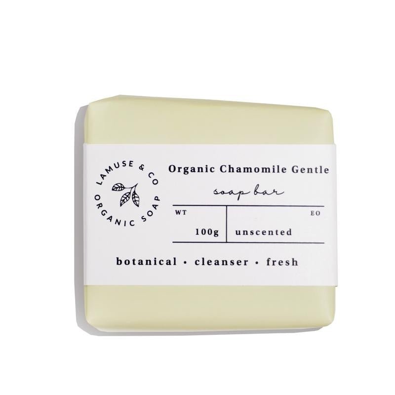 Organic Chamomile Gentle Soap Unscented soap bar.