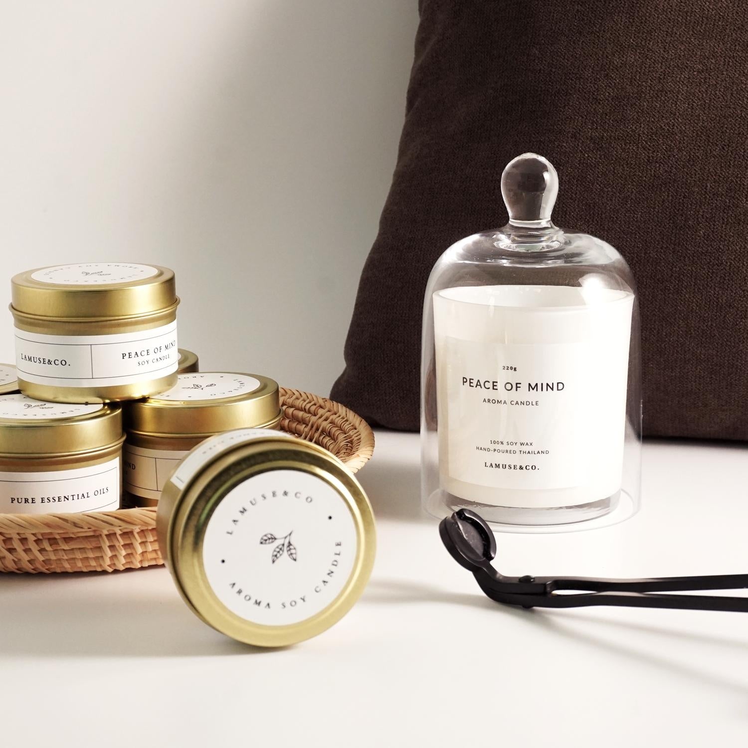 Peace Of Mind Aroma Candle Travel Size 80g scented candle.