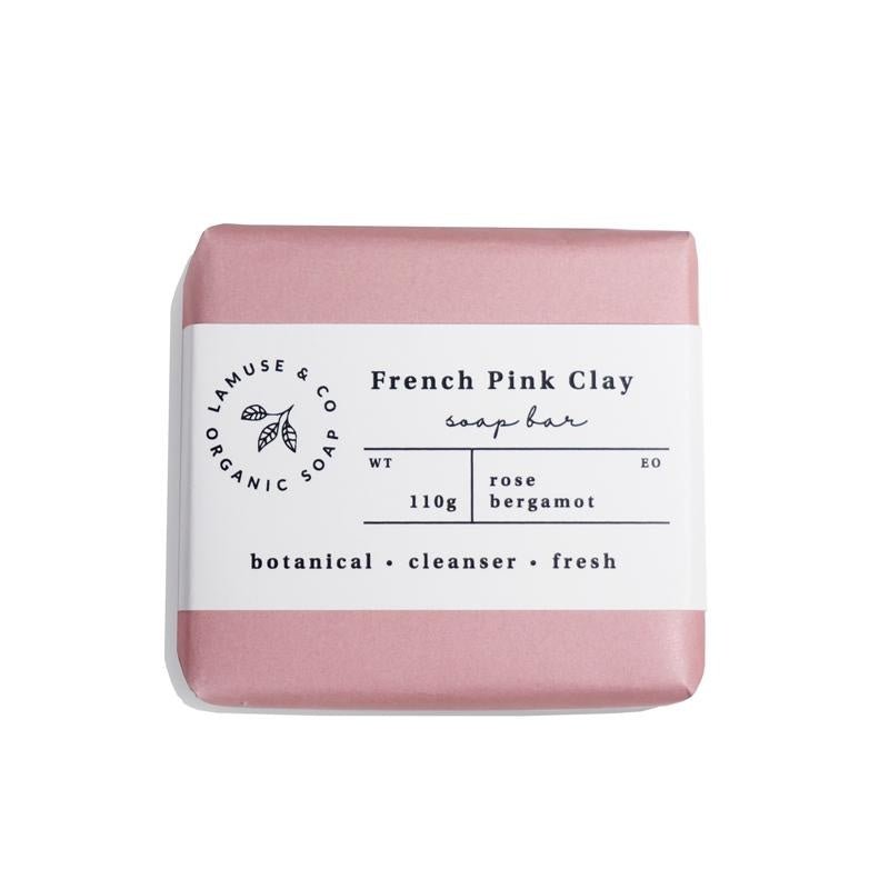 สบู่ก้อน French Pink Clay Natural Soap Bar